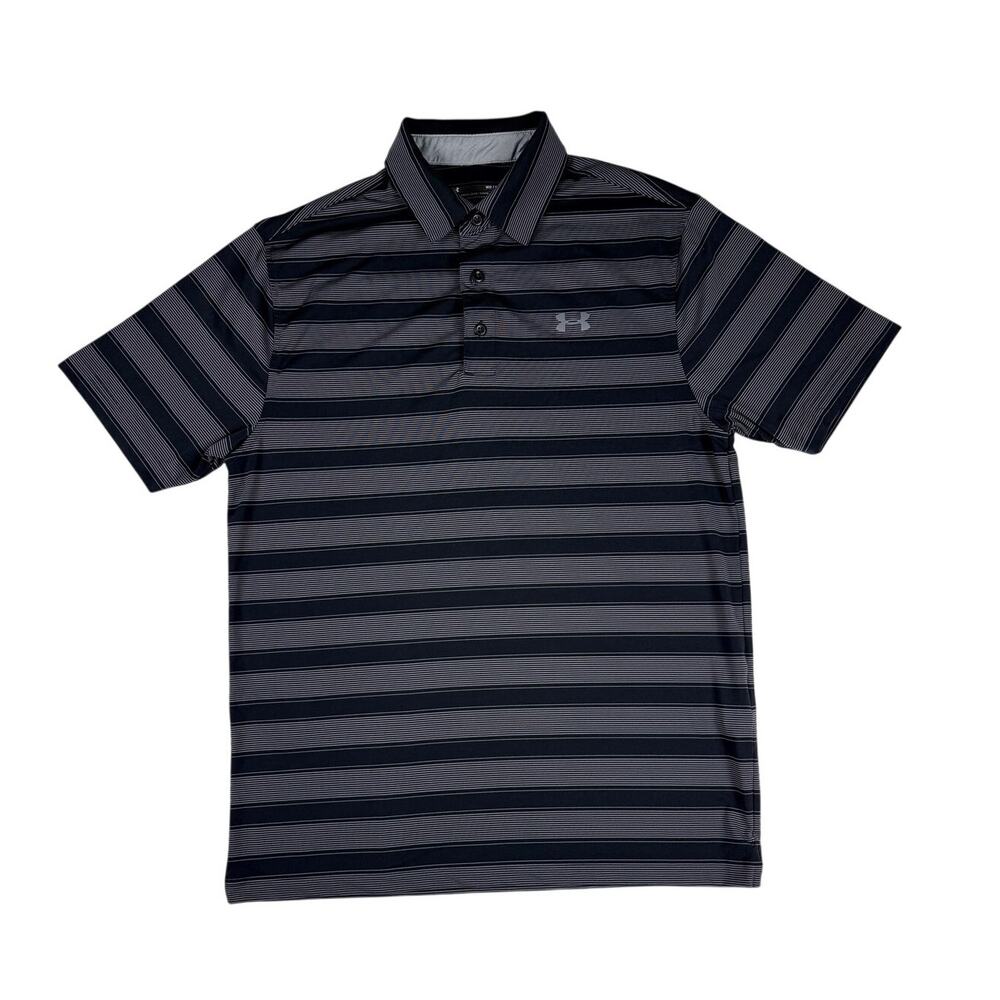 Under Armour HeatGear Loose Fit Striped Polo Shirt - Men's Size Medium